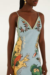 Blue Beaches Path Ballon Mini Dress