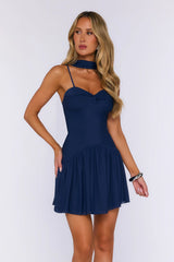Sunset Blur Mesh Mini Dress Navy
