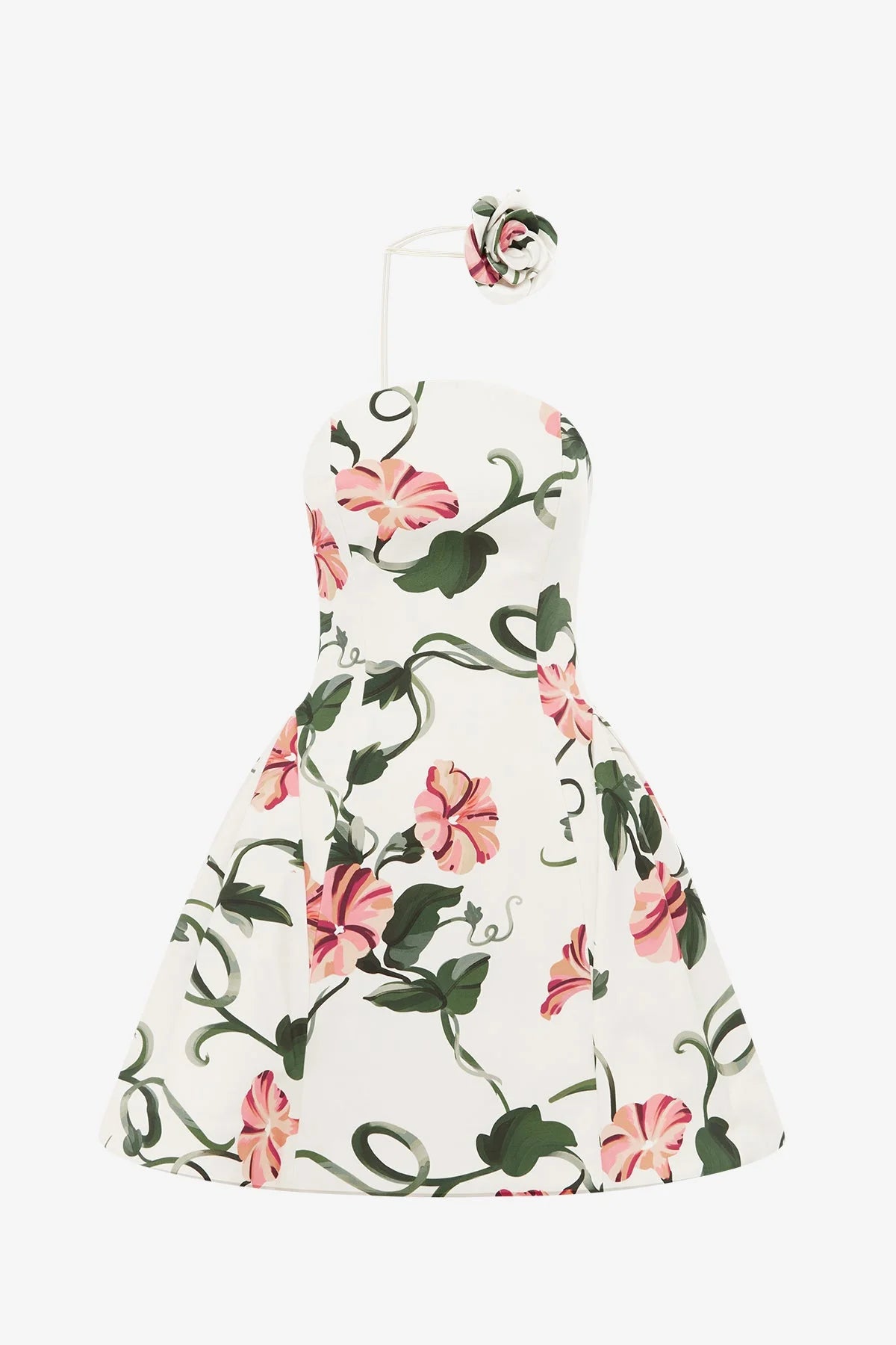 Reese Bustier Mini Dress - Vine Print in Snow