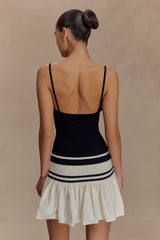 Ellison Contrast Knit Mini Dress - Black/White