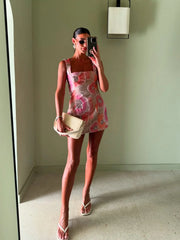 Brittany Floral Mini Dress in Pink