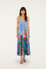Multicolor Dream Landscape  Sleeveless Maxi Dress