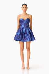 Sorelle Bustier Mini Dress in Cobalt Blue