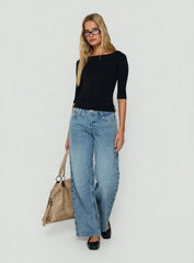 Serenitia Mid Rise Relaxed Jeans Bright Blue