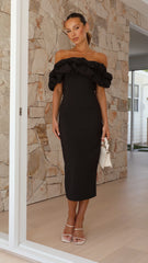 Bernadette Midi Dress - Black