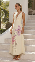 Renee Maxi Dress - Yellow Floral