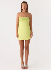 Miftie Beaded Sequin Mini Dress - Lime