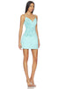 Stella Tulip Mini Dress in Aqua Blue