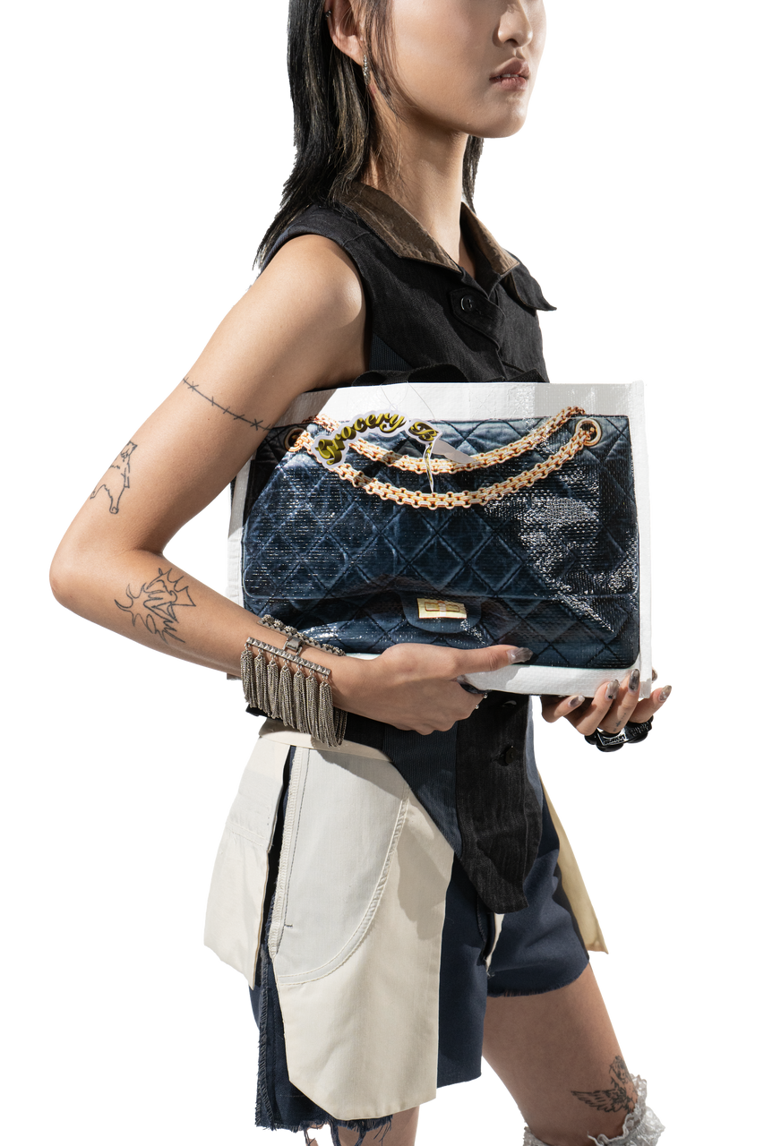 Grocery Bags Creative Parody Platinum Bag Print Woven Bag Full Take Down Birkin Fitness Casual Bag