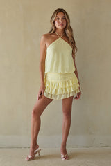 Maxine Chiffon Ruffle Mini Romper Dress