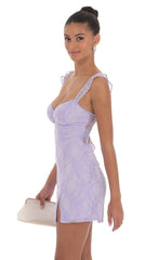 Sweetheart Lace Mini Dress in Lavender