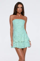 Entrance Only Strapless Mini Dress Mint