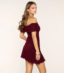 Shimmery Attitude Glitter Knit A-Line Mini Dress