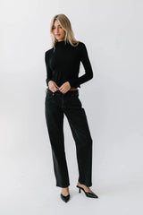 Kesley Lace Mock Neck Top in Black