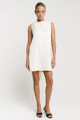 Lauren Satin Mini Dress in Cream