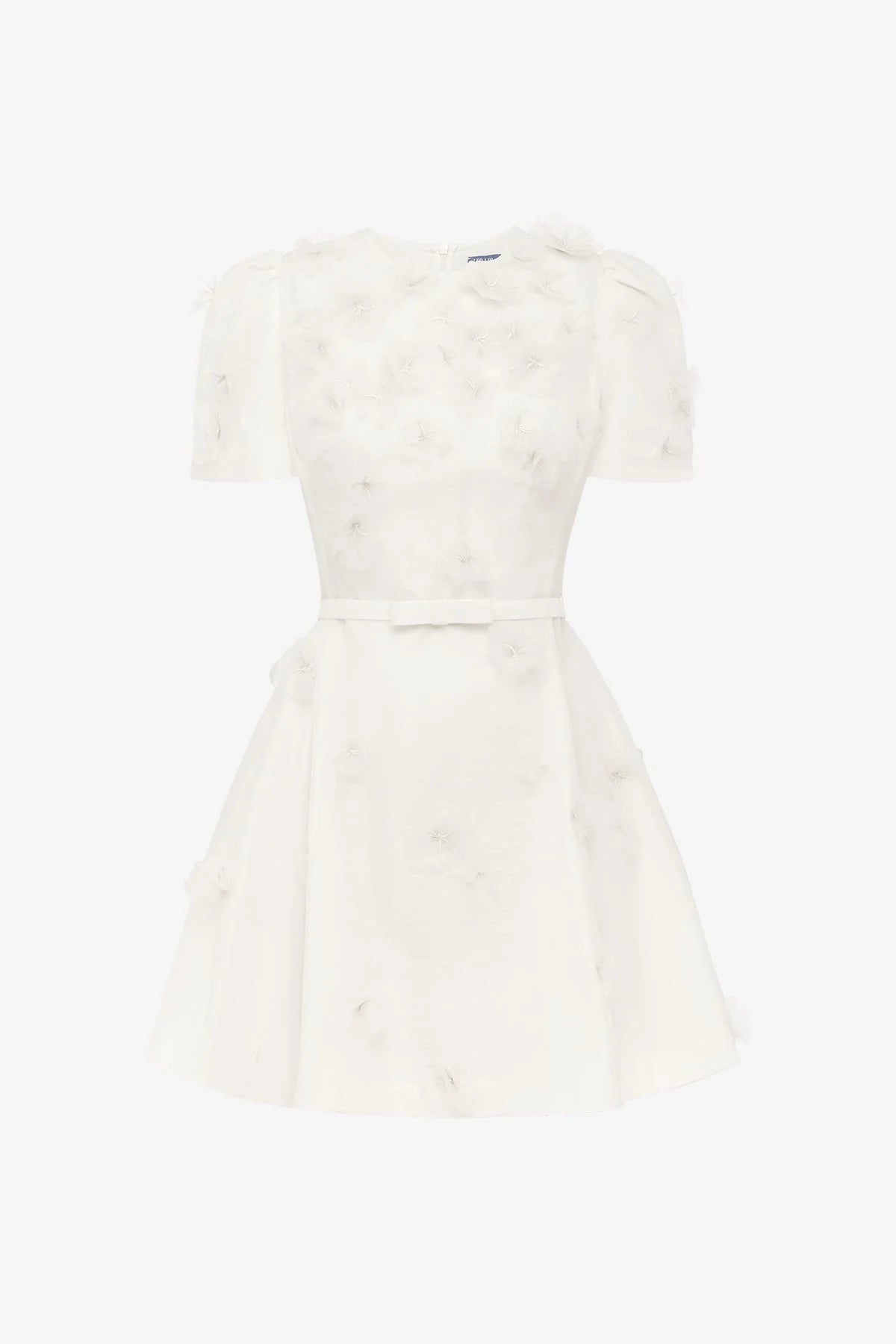 Elyse Petal Short Sleeve Mini Dress - Snow
