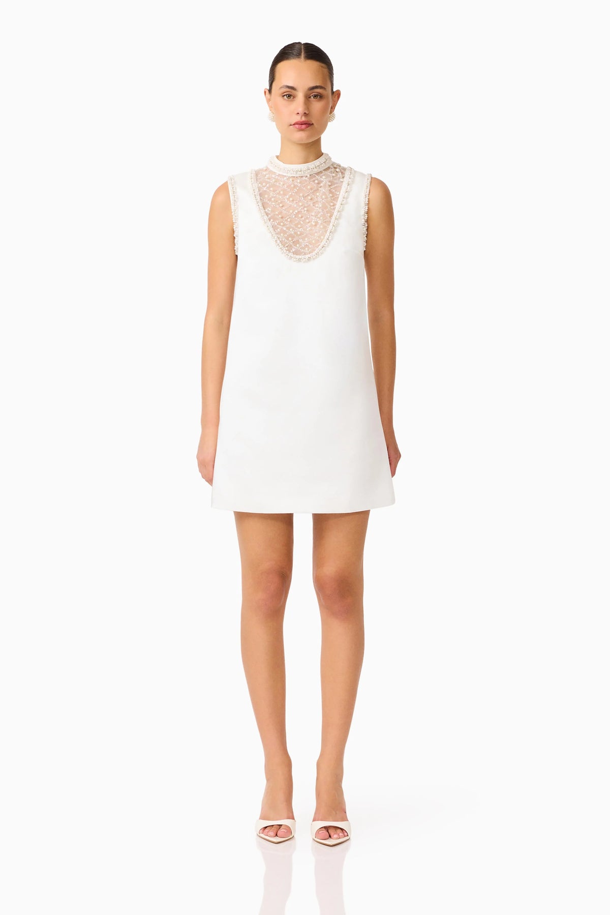 Espera Shift Mini Dress in White