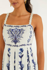 Off-White Flowers Arch Pleats Maxi Dress